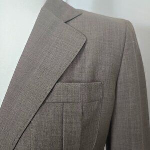 Ann Taylor LOFT Tan Lightweight Patch Pocket Blazer w/Accent Trim Stitch Sz 10P